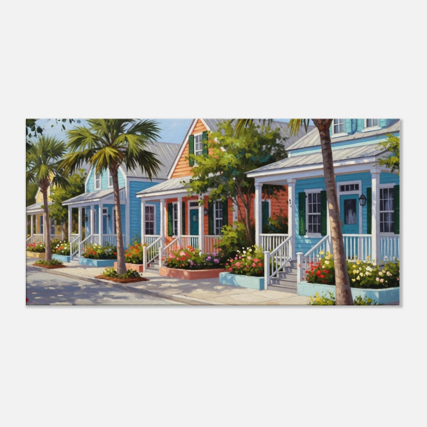 Key West Cottages Canvas Wall Print at Caribbean Rays