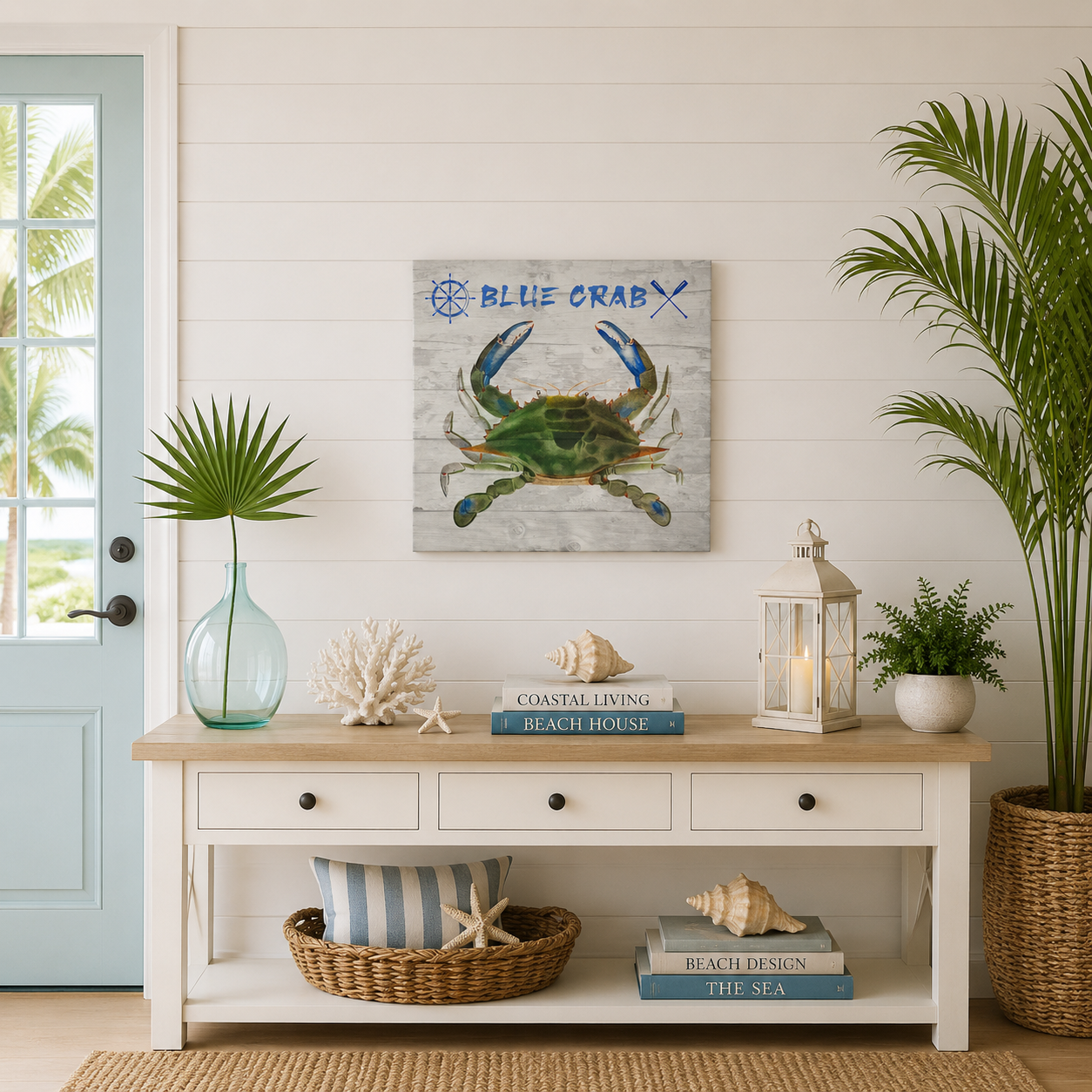 Blue Crab Canvas Wall Print