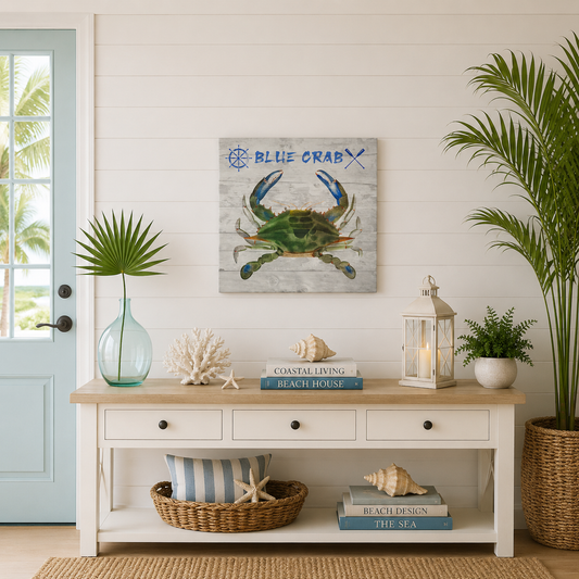 Blue Crab Canvas Wall Print