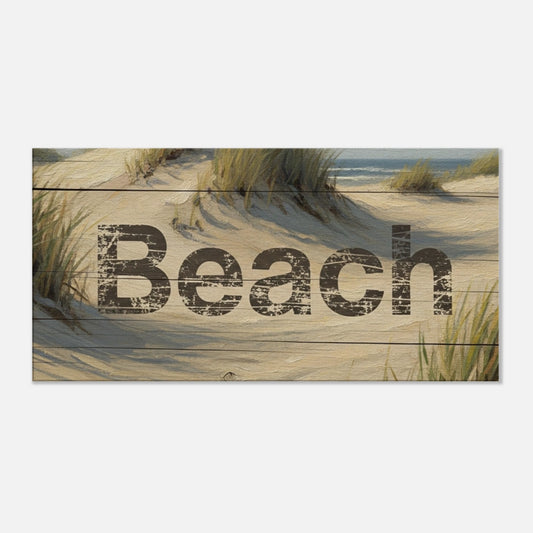 Coastal Distressed Beach Canvas Wall Print by Caribbean Rays 