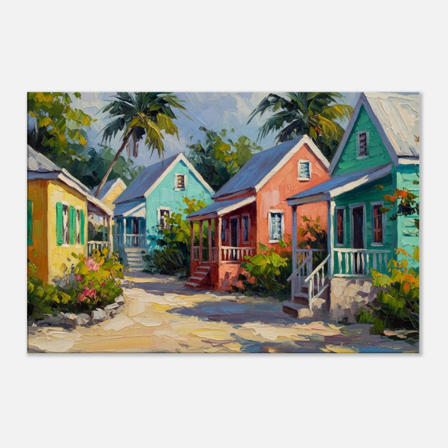 Caribbean Cabanas Canvas Wall Print at Caribbean Rays 