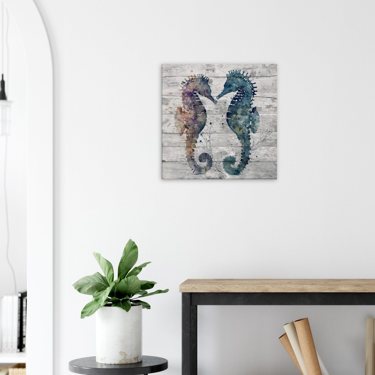 Two Tone  Duo Seahorses Canvas Wall Print - Caribbean Rays