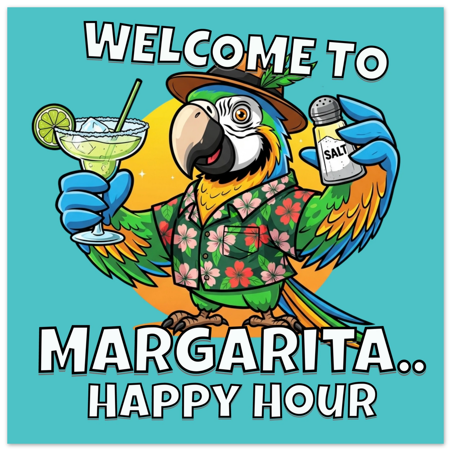 Margarita Happy Hour Aluminum Wall Print