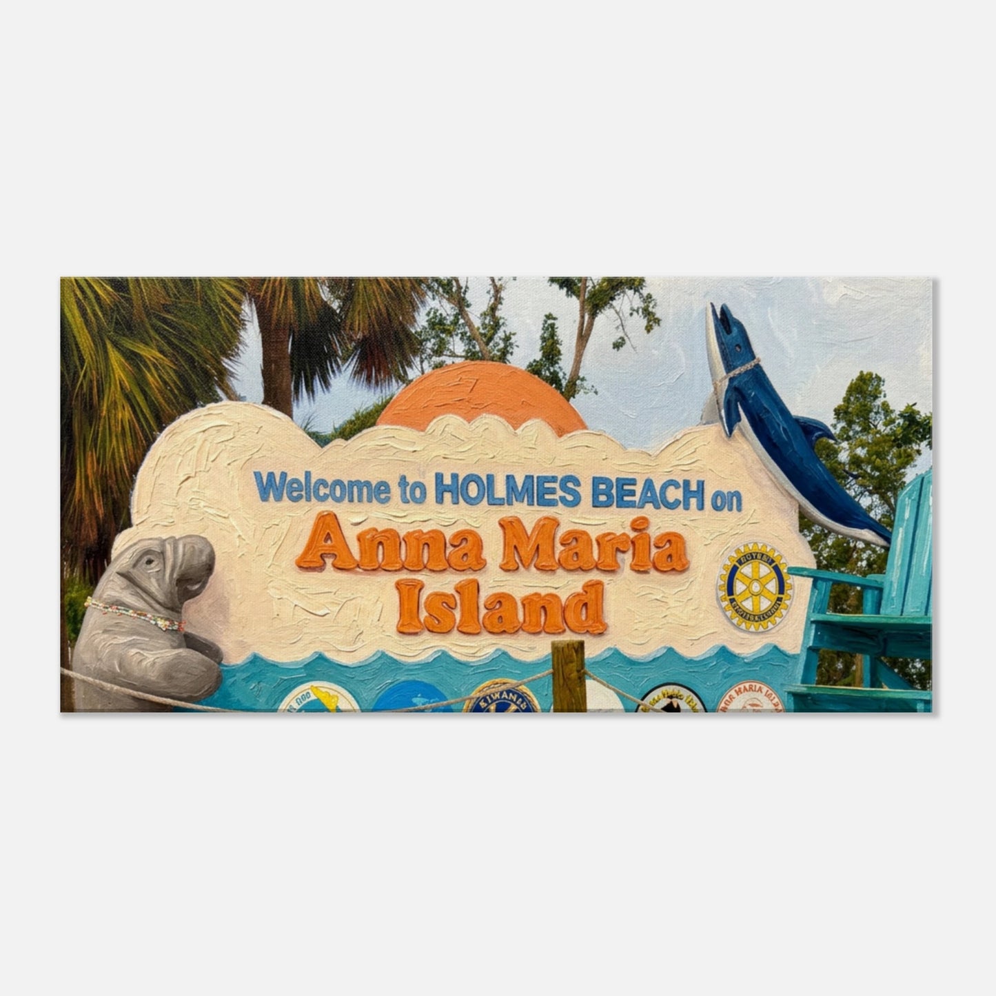 Welcome to Anna Maria Island Canvas Wall Print by Caribbean Rays