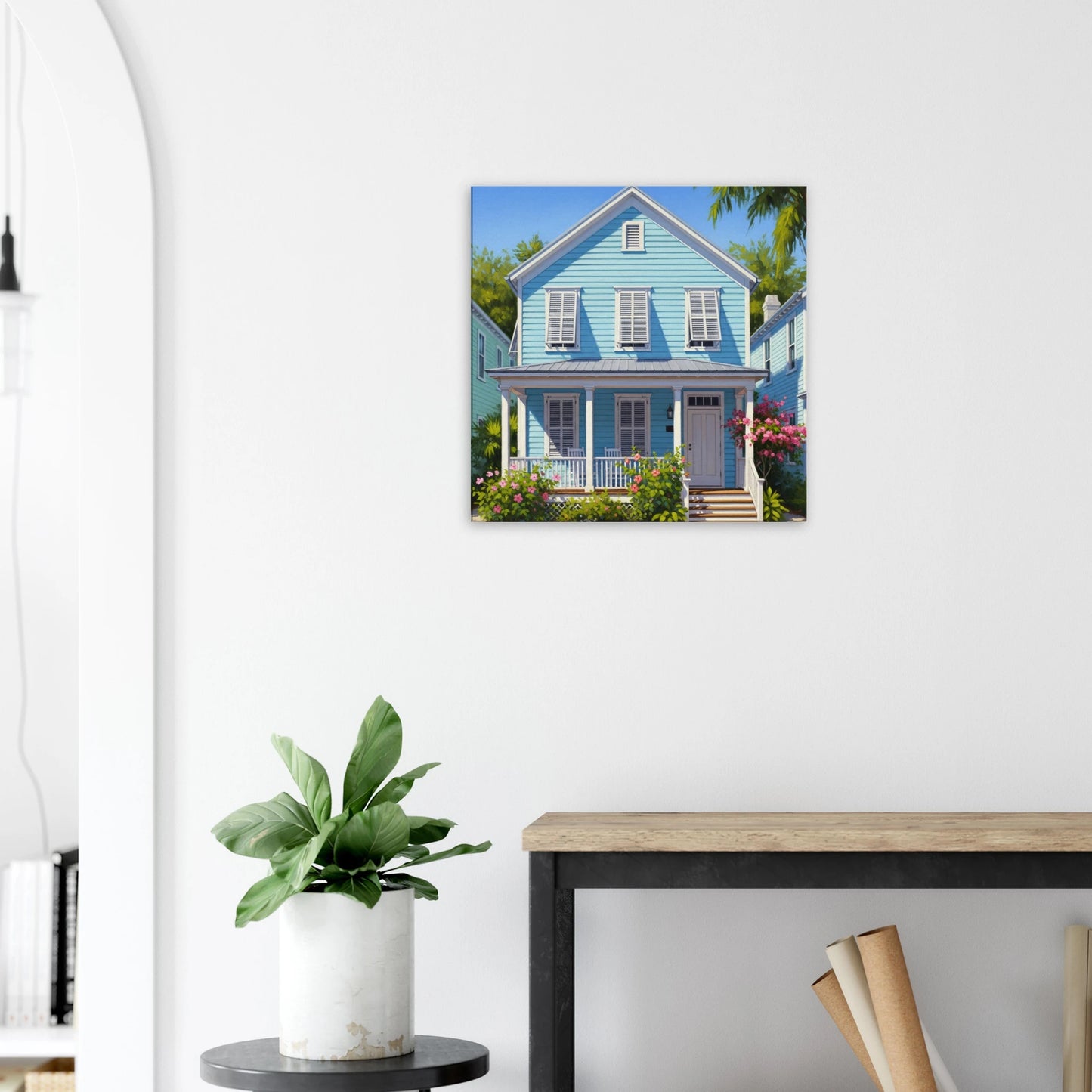 Light Blue Key West House  Canvas Wall Prints by Caribbean Rays