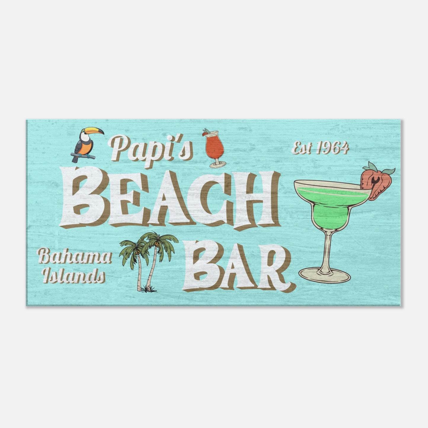 Papi's Beach Bar Large Canvas Wall Print by Caribbean Rays