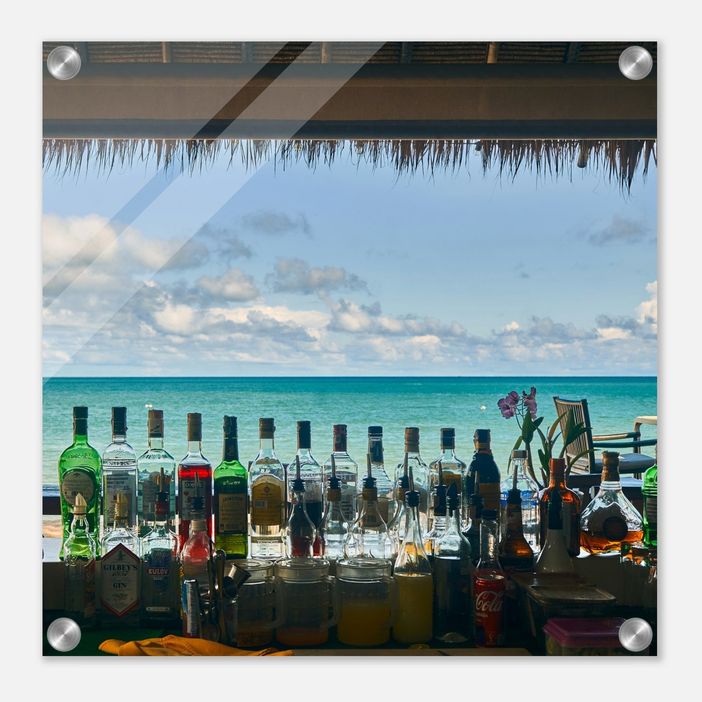 Beach Bar View Acrylic Wall Print by Caribbean Rays