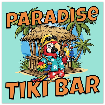 Paradise Tiki Bar Aluminum Wall Print at Caribbean Rays 