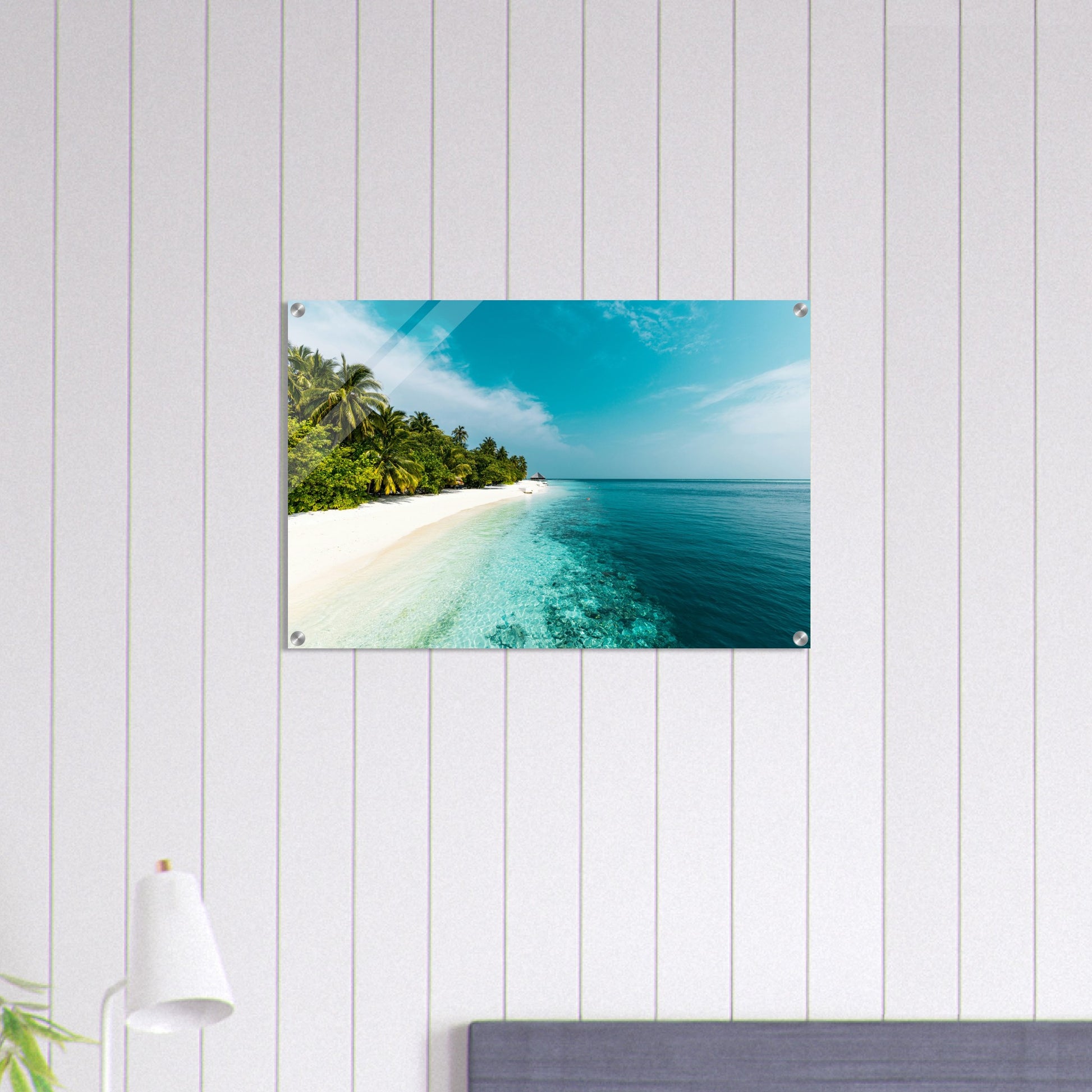 Tropical Beach Acrylic Wall Print on Caribbean Rays