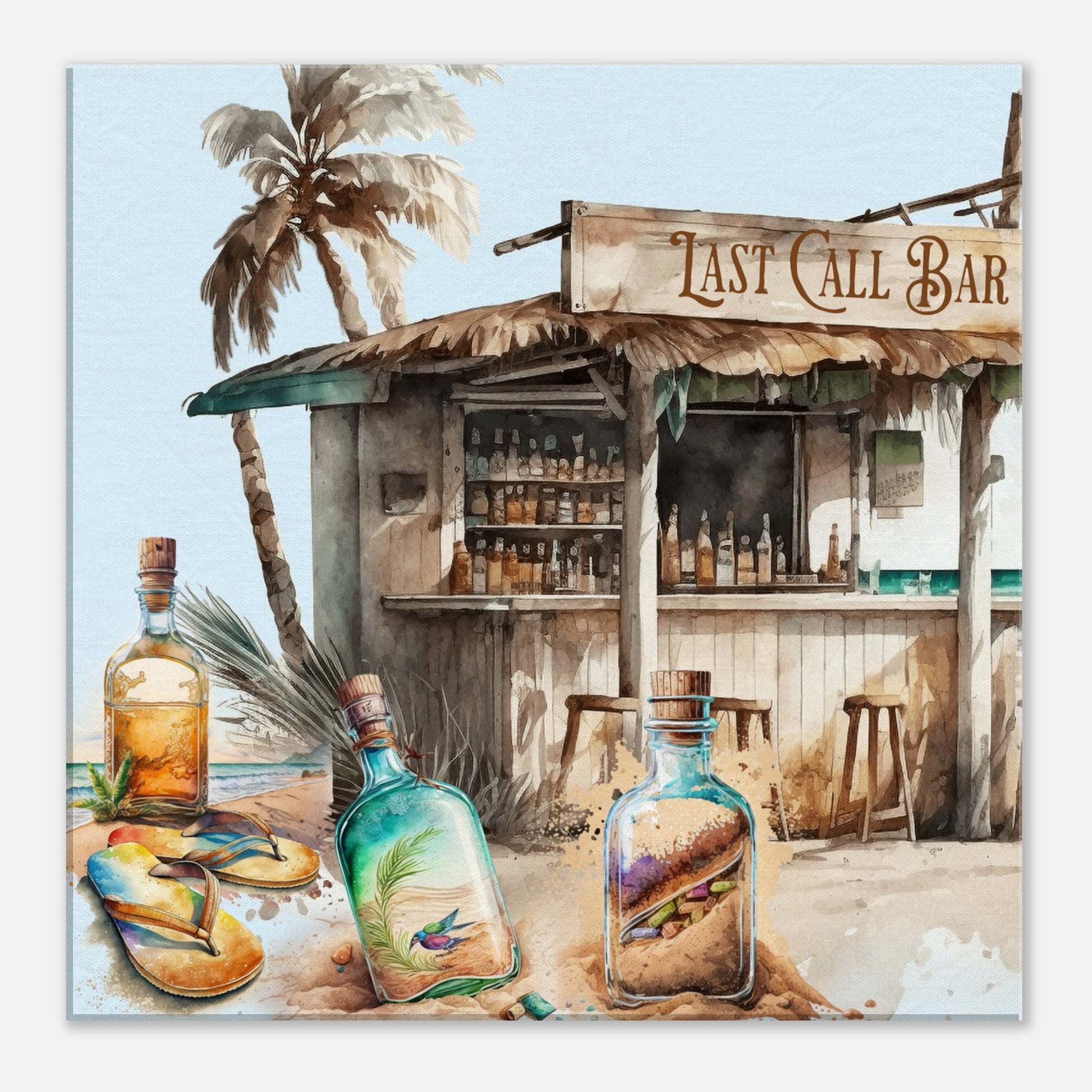 Last Call Bar Canvas Wall Print by Caribbean Rays