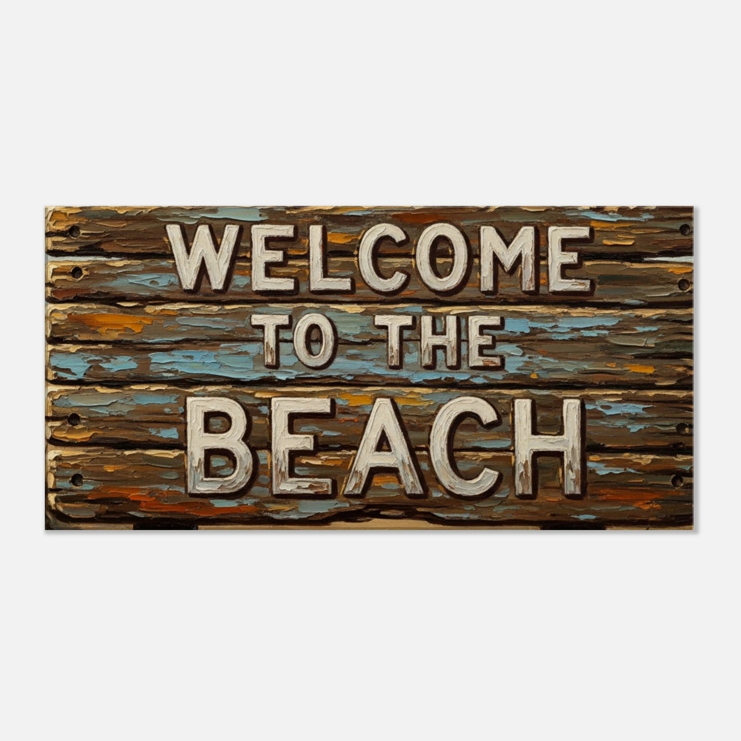 Rustic Welcome to the Beach Lg Canvas Print by Caribbean Rays