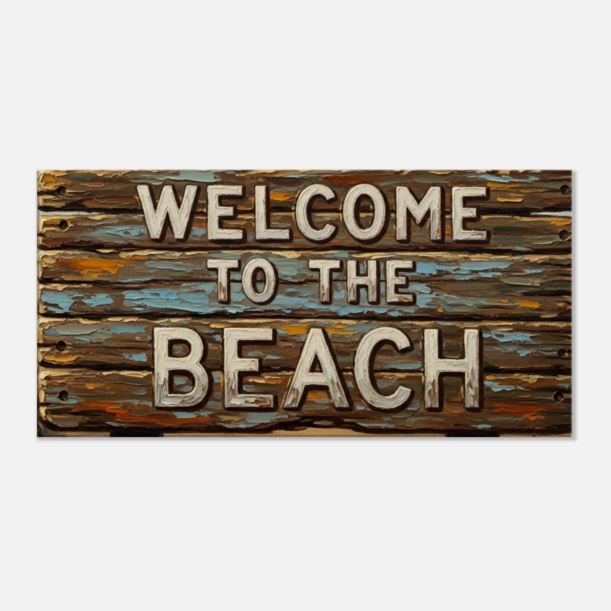 Rustic Welcome to the Beach Lg Canvas Print by Caribbean Rays