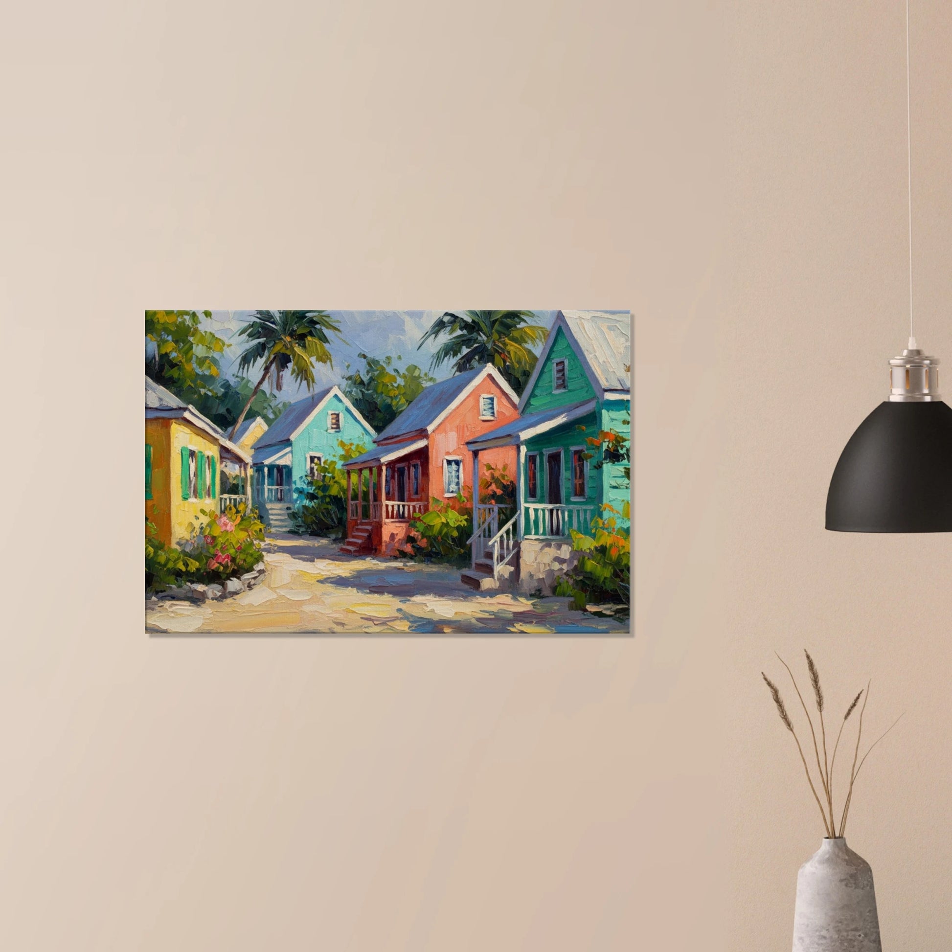  Caribbean Cabanas Canvas Wall Print  Caribbean Rays 