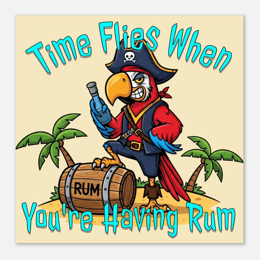 Time Flies When You're Having Rum Aluminum Wall Print by Caribbean Rays