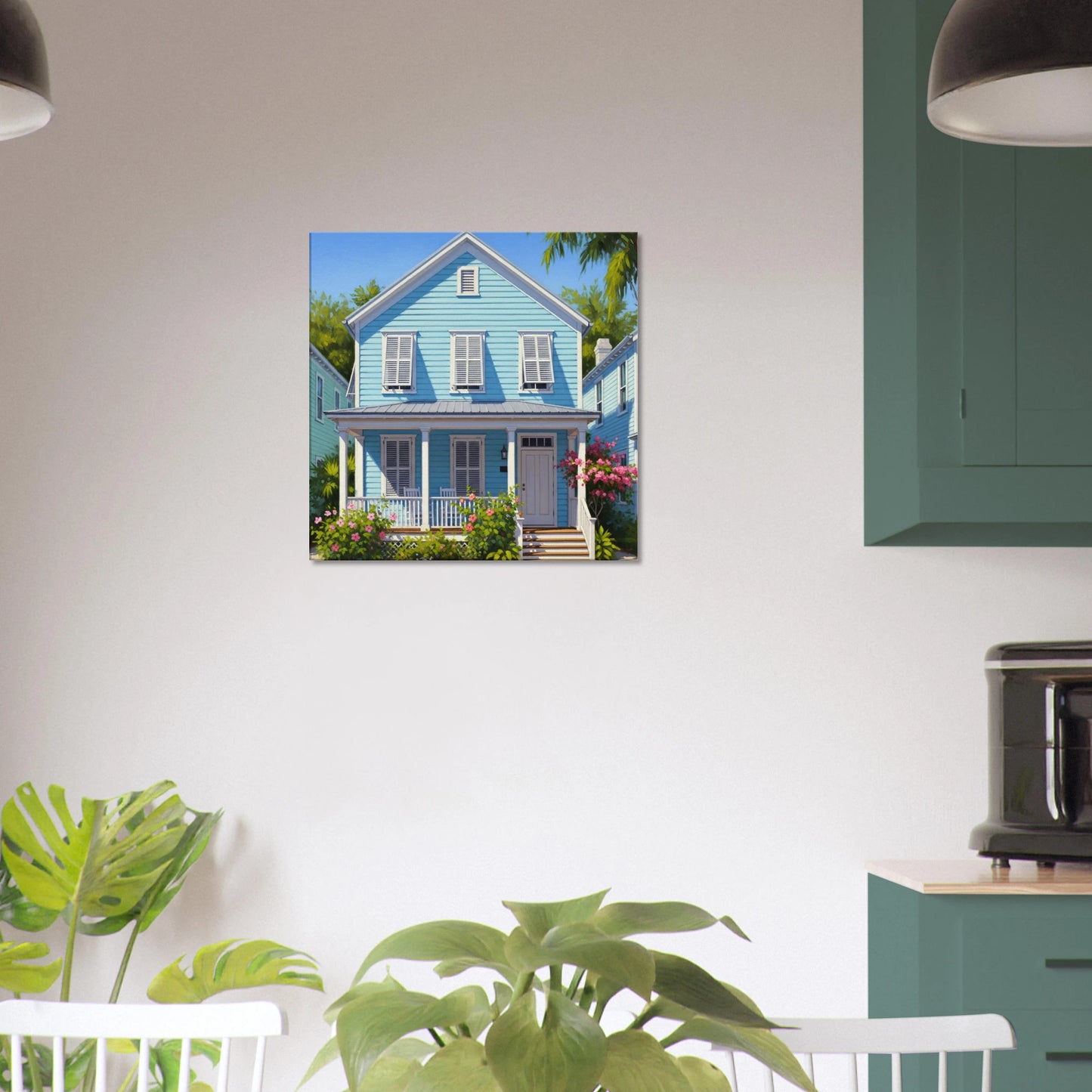  Light Blue Key West House  Canvas Wall Prints by - Caribbean Rays