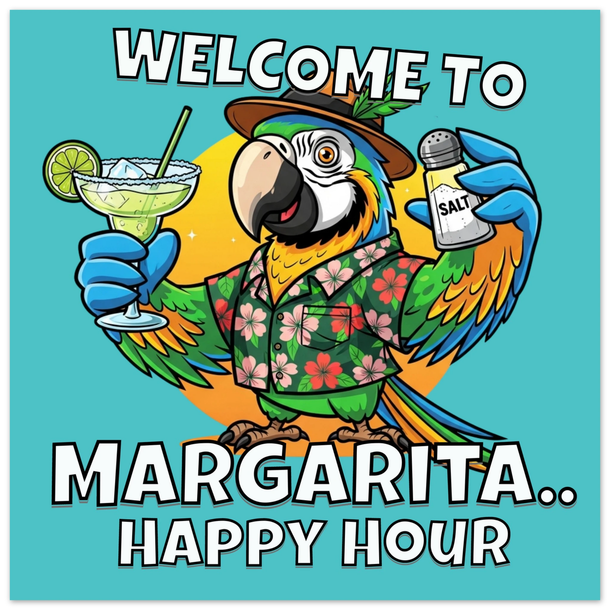 Margarita Happy Hour Aluminum Wall Print 