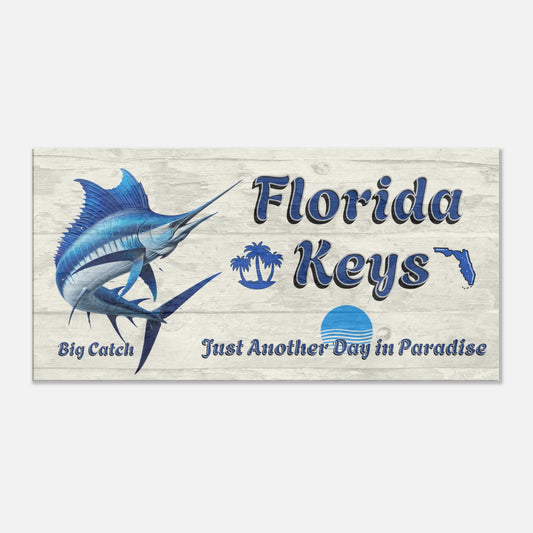 Big Catch Florida Keys Large Canvas Wall Print by Caribbean Rays