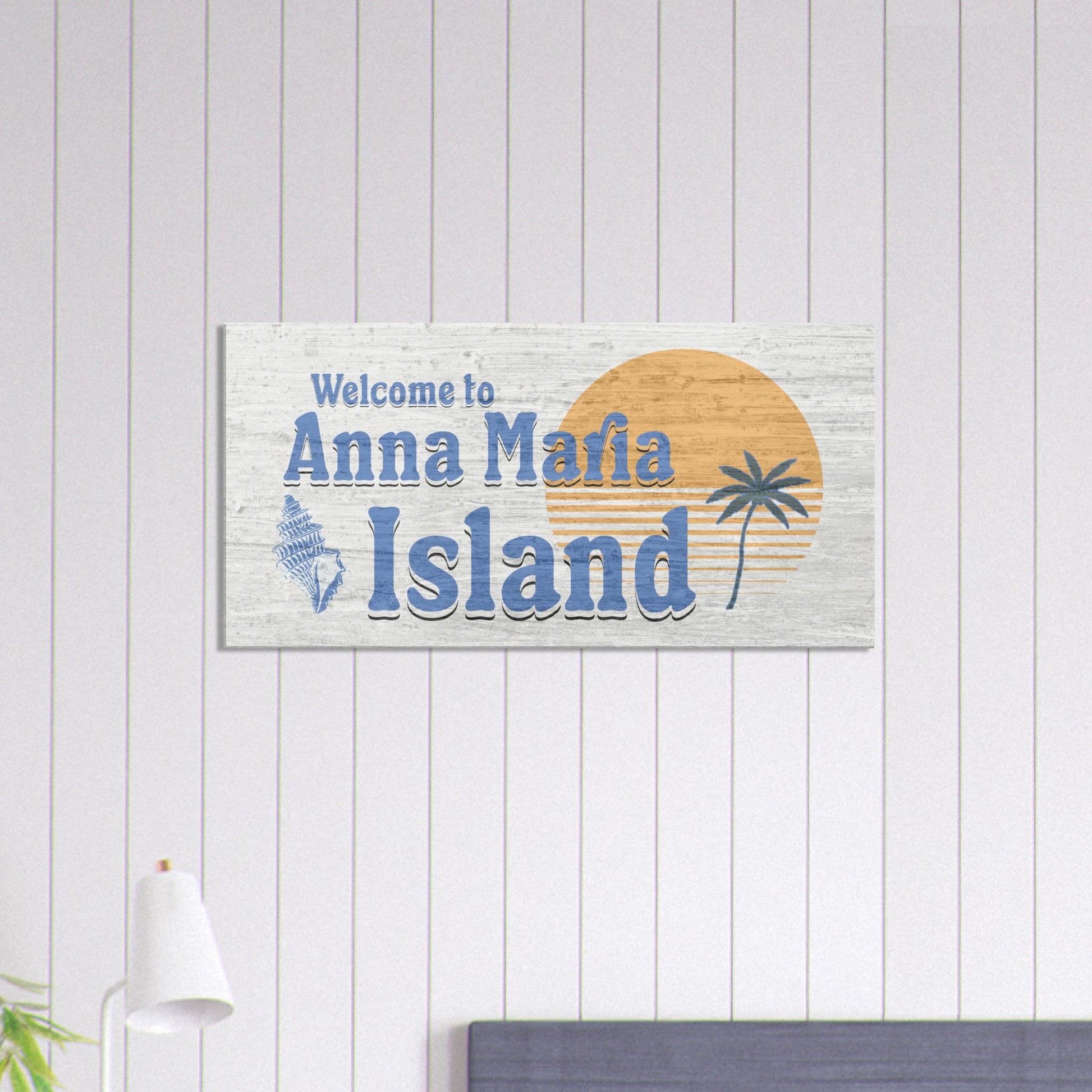 Welcome to Anna Maria Island Large Canvas Wall Print - Caribbean Rays