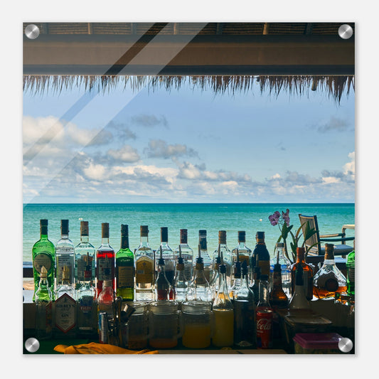 Beach Bar View Acrylic Wall Print at Caribbean Rays