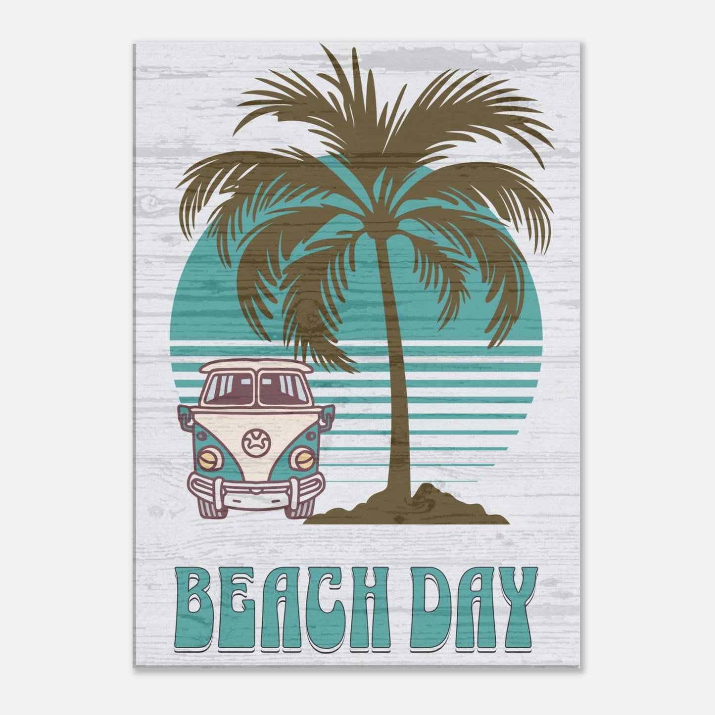 Beach Day Teal Canvas Wall Print by Caribbean Rays