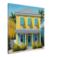 Yellow Key West House Canvas Wall Print - Caribbean Rays