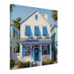 White Key West House Canvas Wall Print on Caribbean Rays