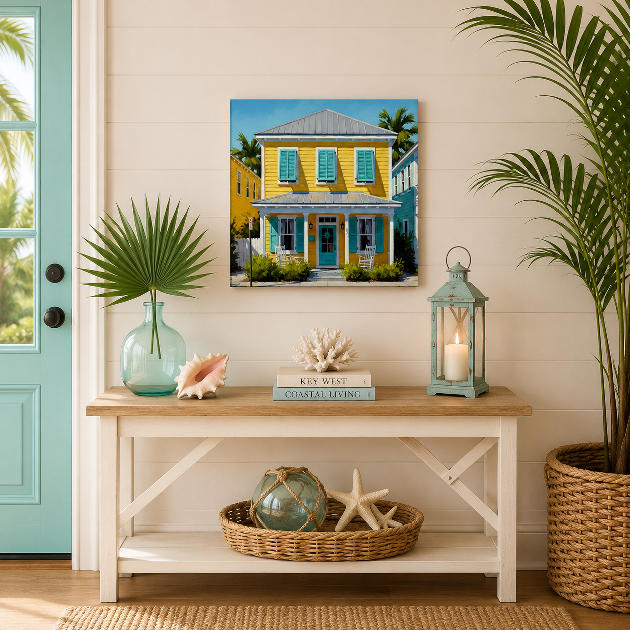 Yellow Key West House Canvas Wall Print