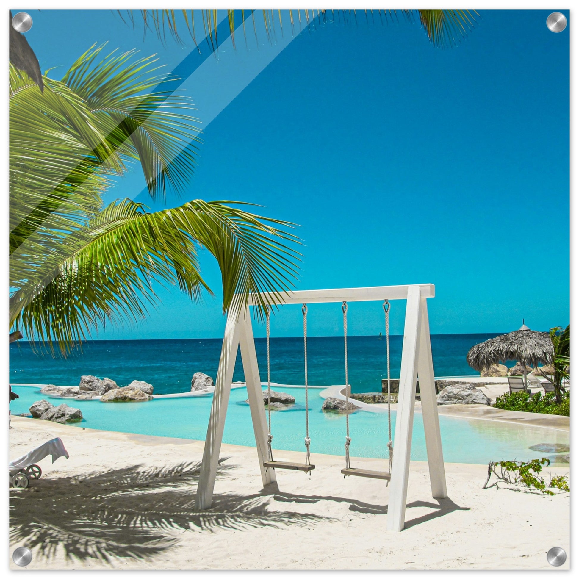 Swing Set in Paradise Acrylic Wall Print - by Caribbean Rays