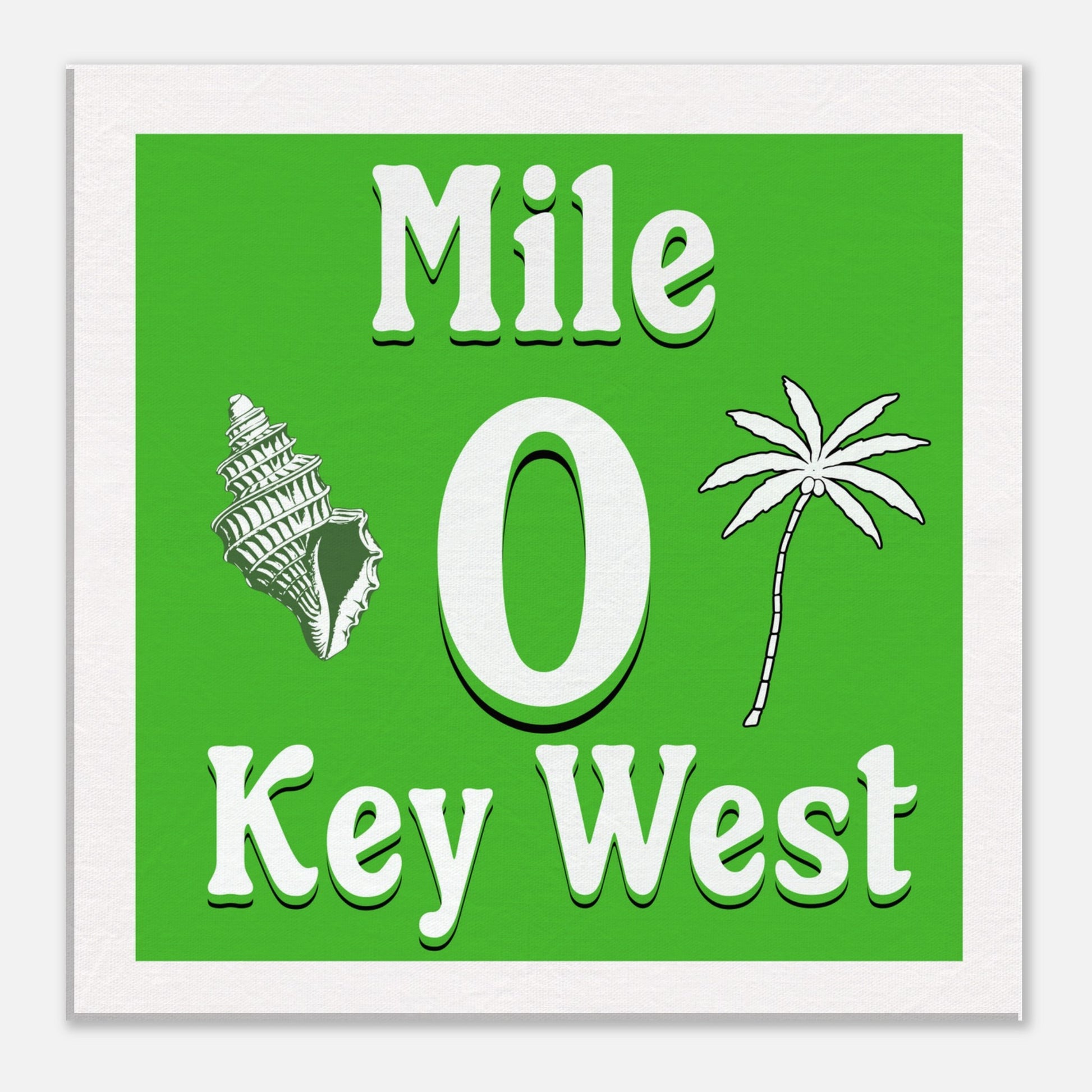 Mile Zero Key West Canvas Wall Print by Caribbean Rays