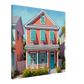  Coral Key West House Canvas Wall Print Caribbean Rays