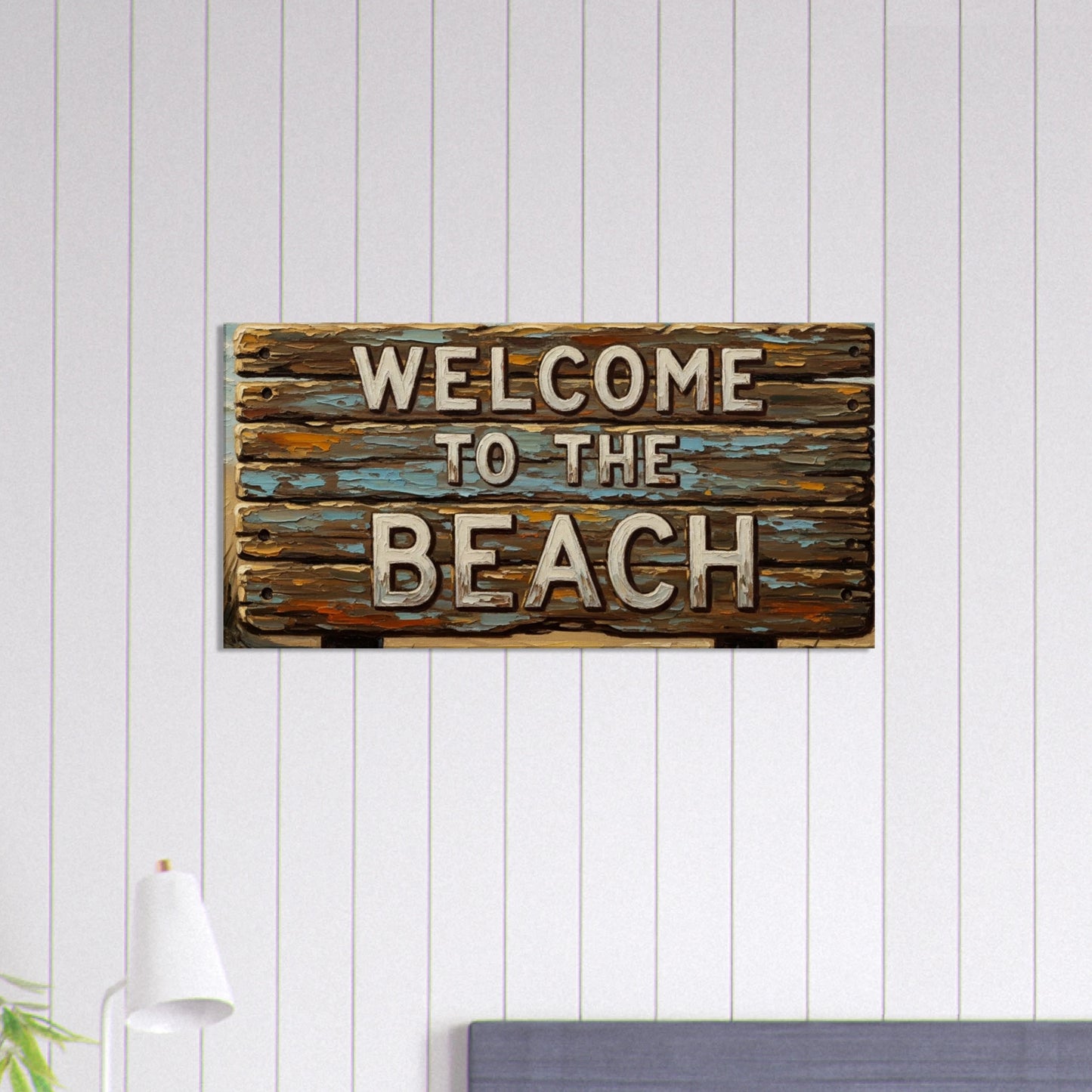 Rustic Welcome to the Beach Lg Canvas Print by Caribbean Rays