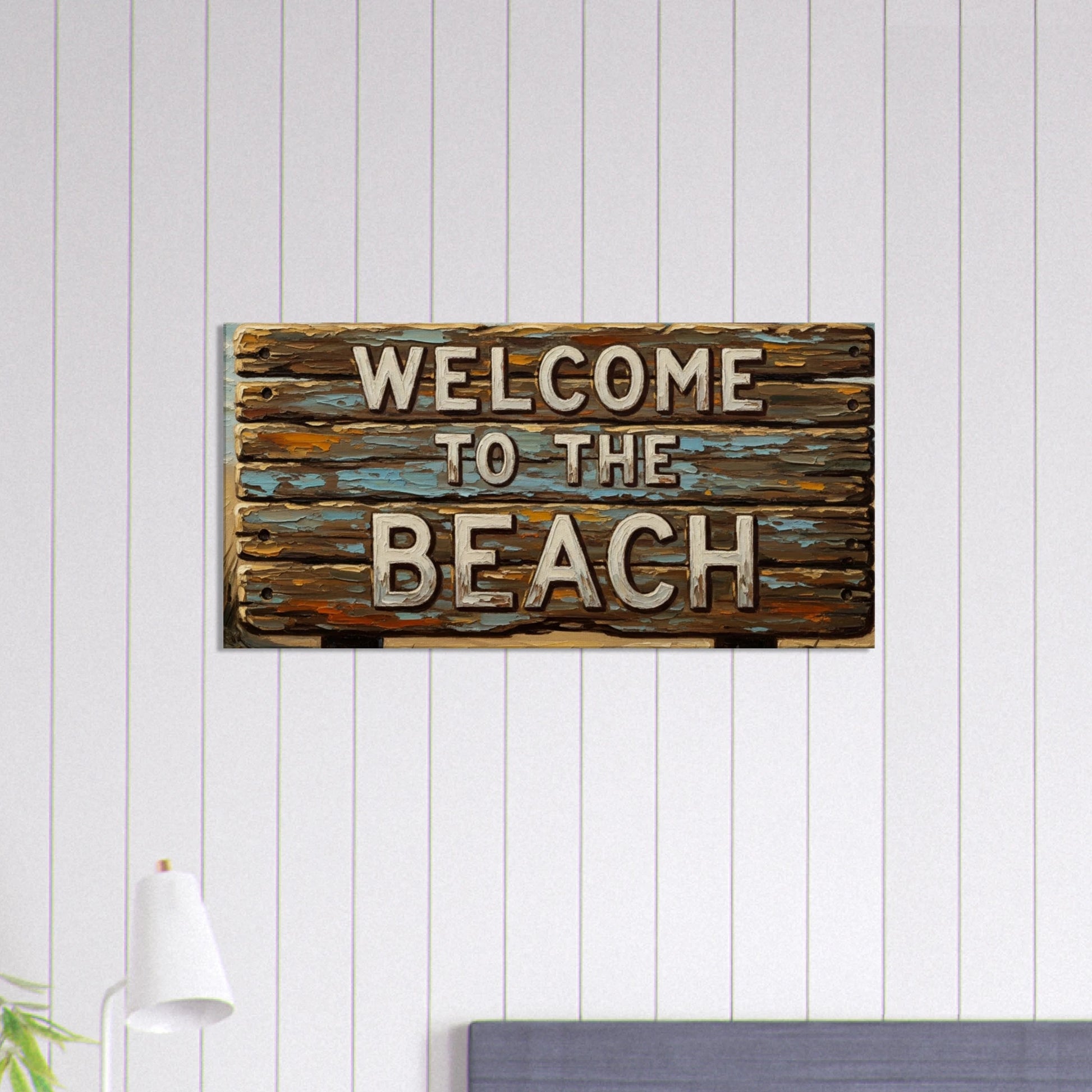 Rustic Welcome to the Beach Lg Canvas Print by Caribbean Rays