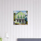  Green Key West House Canvas Wall Print on Caribbean Rays