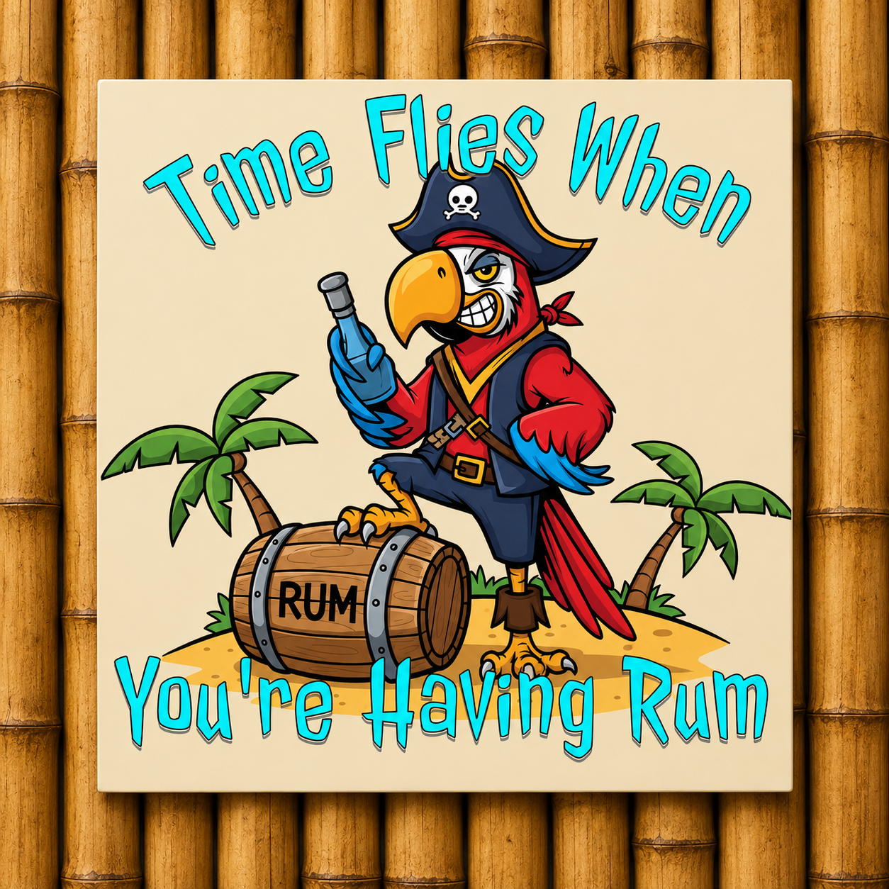 Time Flies When You're Having Rum Aluminum Wall Print