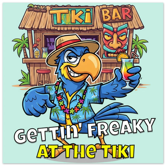 Gettin' Freaky at the Tiki Aluminum Wall  Print at Caribbean Rays