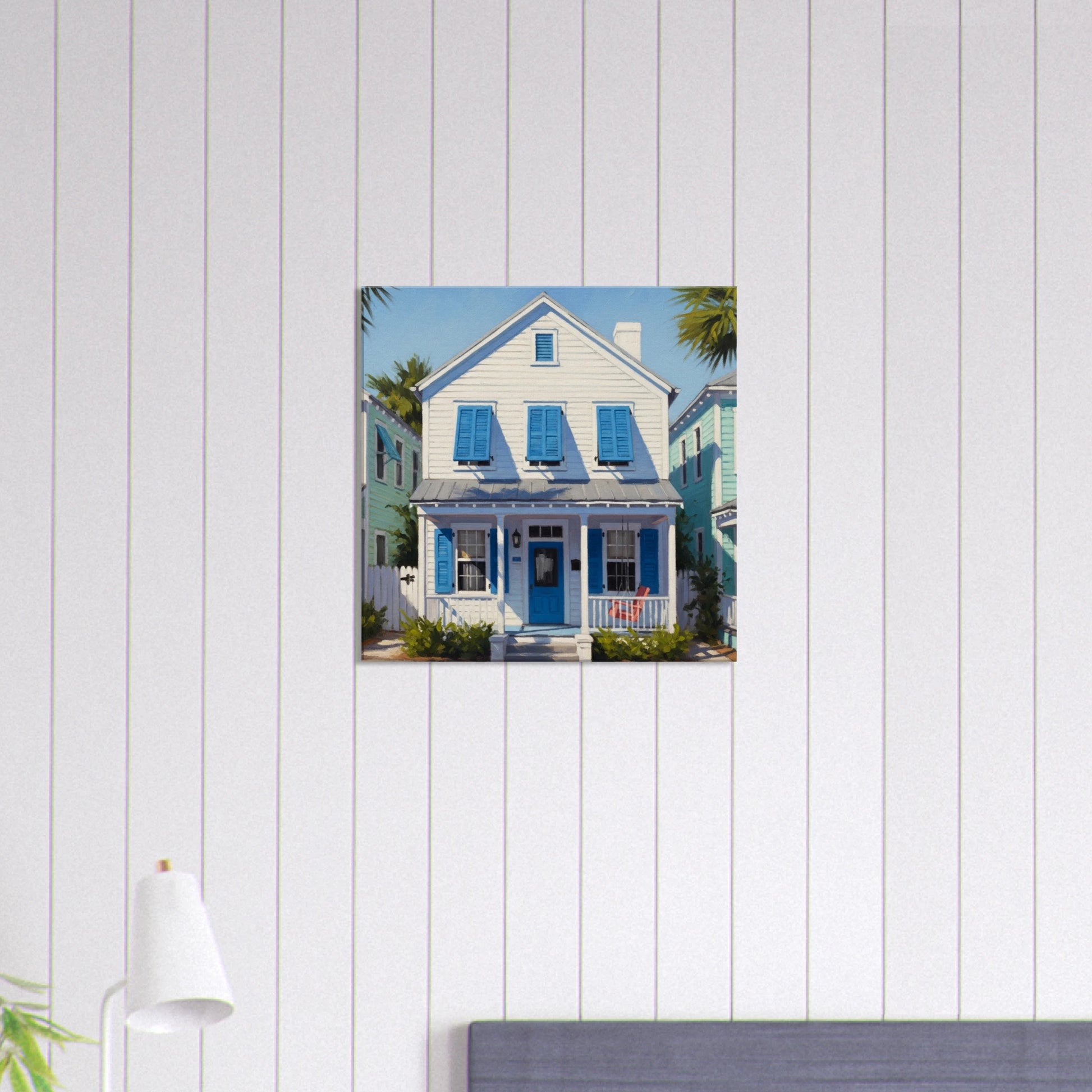 White Key West House Canvas Wall Print by Caribbean Rays