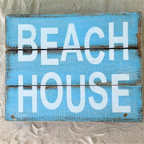 12in Beach House Wood Sign by Caribbean Rays