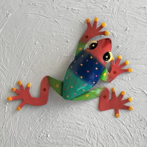 13in Ebbie Tree Frog Metal Wall Decor by Caribbean Rays