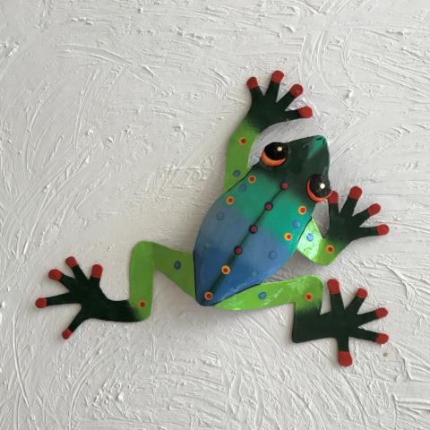 13in Zack Tree Frog Metal Wall Decor by Caribbean Rays