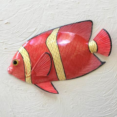 15in Pink Coral Clown Resin Tropical Fish Wall Decor by Caribbean Rays