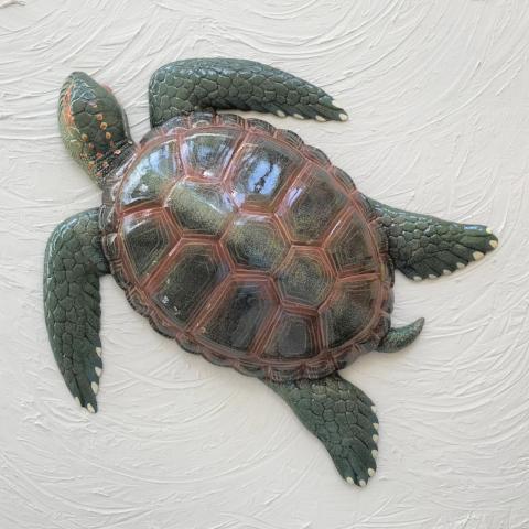 15in Resin Dark Brown Sea Turtle Wall Decor by Caribbean Rays