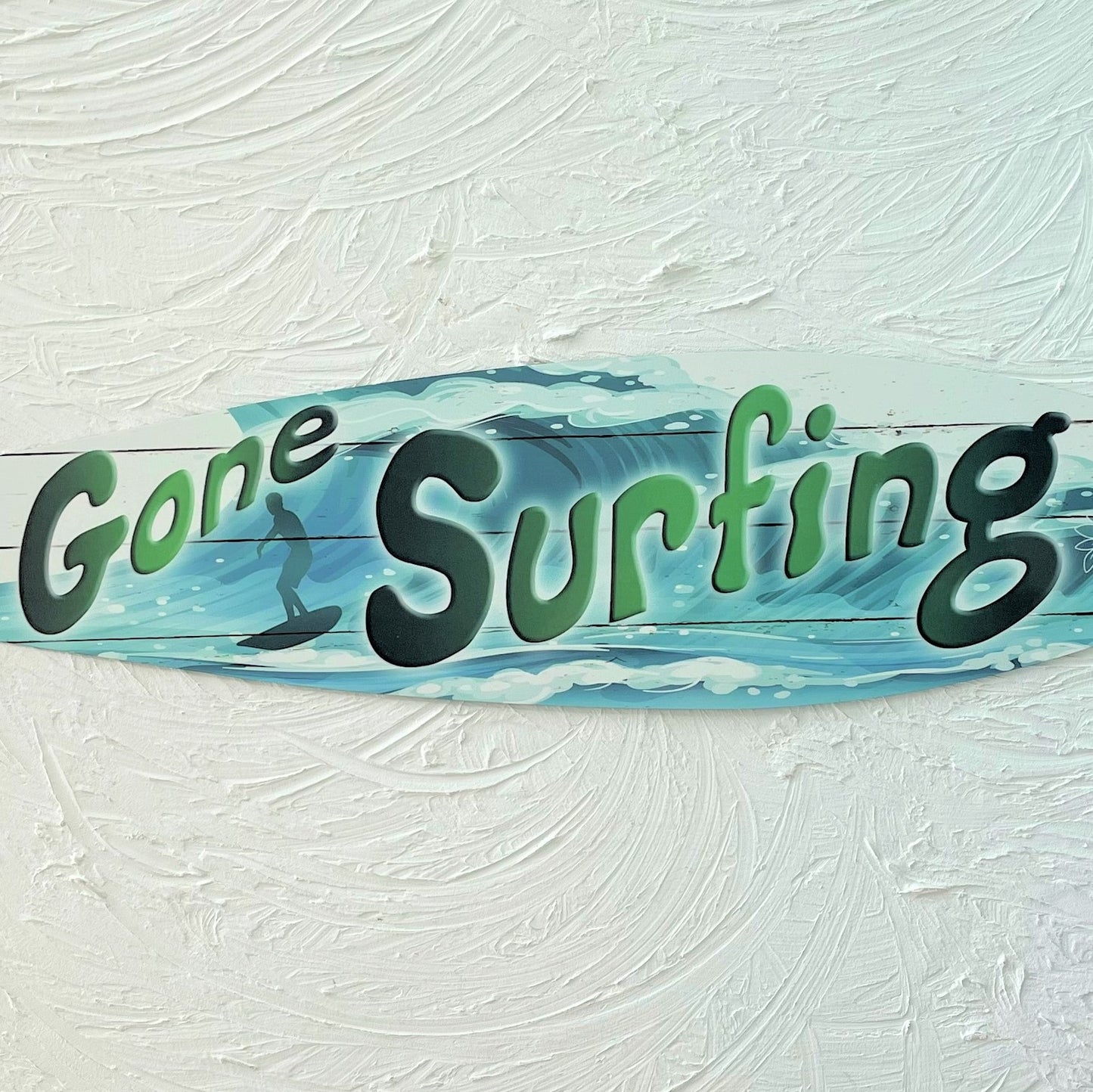 17in Gone Surfing Aluminum Metal Surfboard Sign