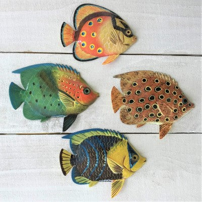 4pc  6in Resin Tropical Fish Set 3 by Caribbean Rays