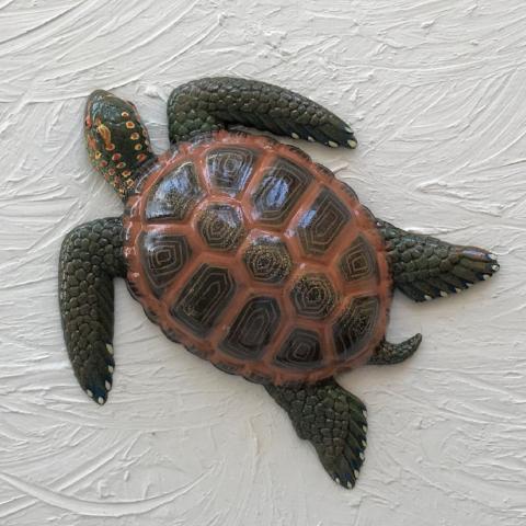 8in Resin Dark Brown Sea Turtle Wall Decor by Caribbean Rays