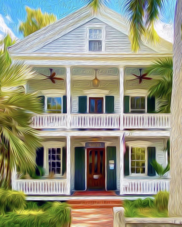 16x20 Double Porch Canvas Giclee Print Wall Art by Caribbean Rays
