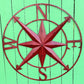 28in Red Metal Compass Wall Art by Caribbean Rays