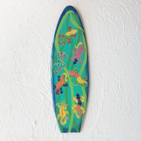 18in Metal Gecko Surfboard Wall Decor by Caribbean Rays