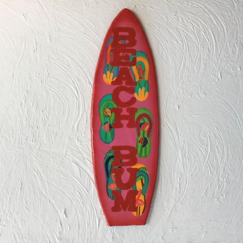 18in Metal Flip Flop Surfboard Wall Decor by Caribbean Rays