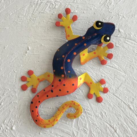 Barbados Betty Island Gecko Metal Wall Art by Caribbean Rays