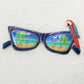 14in Blue Metal Sunglasses with Parrot Wall Art by Caribbean Rays